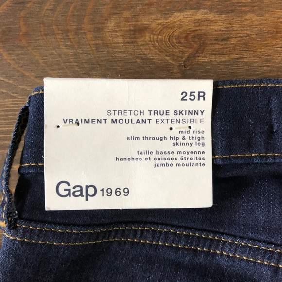 Gap Stretch True Skinny Jeans Blue 25 Mid-rise - Picture 5 of 7